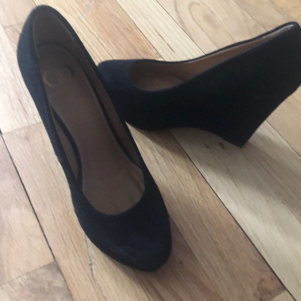 Kelsi dagger black suede platform heels